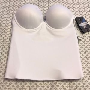 David's Bridal White Bustier